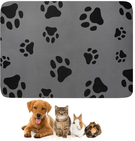 40x60 cm Tappetino Ciotola Cane Antiscivolo, Tappetino per Ciotola per Cani e Gatti, Tappetino Sottociotola per Cani, Super Assorbente Tappetino Ciotole Gatto, per Camera da Letto, Soggiorno