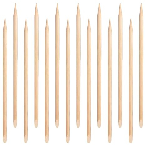 LOLIPPYY Palitos Superficie para Manicura Madera y Piezas de Pedicura 100 Plana Empujador Punta Puntiaguda Pulida para Limpieza Profesional de Cutículas en Belleza