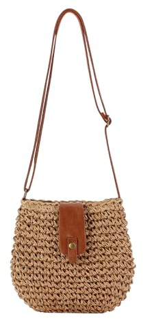 Zyluniy Borsa Donna Estiva, Borsa Mare Paglia Boho, Borsa Paglia Donna, Borse Paglia Mare, Borse in Paglia Estive Donna per Spiaggia, Vacanze (Cammello)