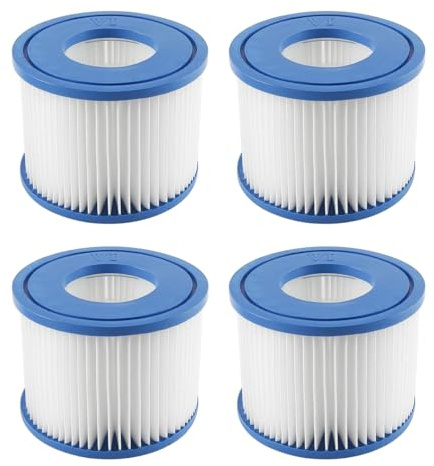 Enwye 4 Cartuchos de Filtro de Piscina compatibles con el Modelo Miami Vi SI, tamaño 10 x 8 cm, Apertura de 5 cm.