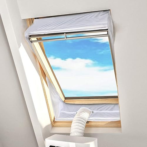 Air Conditioner Roof Casement Window Vent Seal Kit Outward Opening for Portable Air Conditioning Unit, Aircon Door Seal Kit with Zip Waterproof, Air Con Window Cover