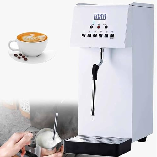 Montalatte, macchina per acqua bollente a vapore commerciale elettrica da 2500 W, serbatoio da 6 l, acciaio inossidabile 304, 5 temperature preimpostate, con display a LED per protezione da