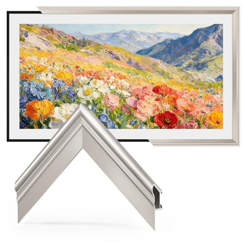 VueFrame TV Frames 55 Deco Only for Samsung The Frame TVs, Alloy Bezel Modern & Minimalist Styles, Easy Installation, Interchangeable Bezels for Home Decor (Fits 2021-2025 Frame TVs)