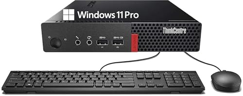 Lenovo ThinkCentre M710q Mini ordinateur de bureau Intel Core i5-7500, 16 Go de RAM, SSD 512 Go, WiFi, Bluetooth, clavier américain, Windows 11 Pro (reconditionné)