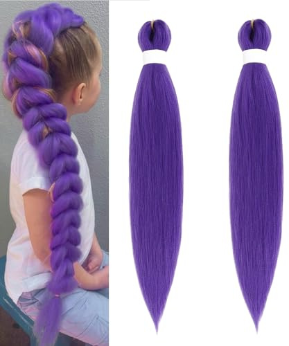 2 Pieces Rajout Cheveux Violet, 86cm Extension Cheveux Violet, Rajout Cheveuxs Tresses Violets, Meche Violette Cheveuxs, Pour Bals Masqués, Cosplay, Scène, Noël, Halloween