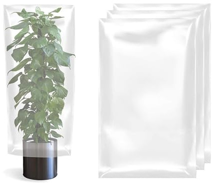 Housse De Plante Transparente Résistante Au Froid Protection Hivernale Imperméable for Plantes en Pot Extérieur Arbustes Et Jardins Installation Facile Réutilisable(L)