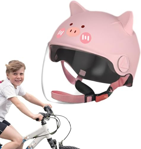 Motorcykelhjälm För Barn, Flickor Och Pojkar, Kid Jet-Hjälm Med Visir, Barncykelhjälm För Scooter, Snabbkoppling, Avtagbar, Tvättbar, 48-55 Cm 4,48~55cm