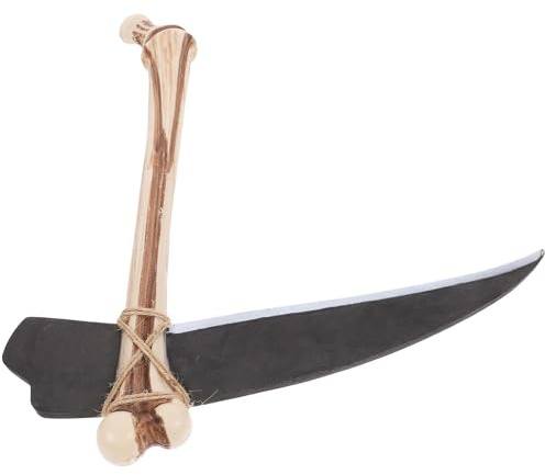 FOMIYES Hoz de Utilería de Hueso de Plástico Decorativa para Cosplay y Fiestas Accesorio Único de Halloween Modelo Primitivo un Lado 1 Pieza para Disfraz y Fotografía