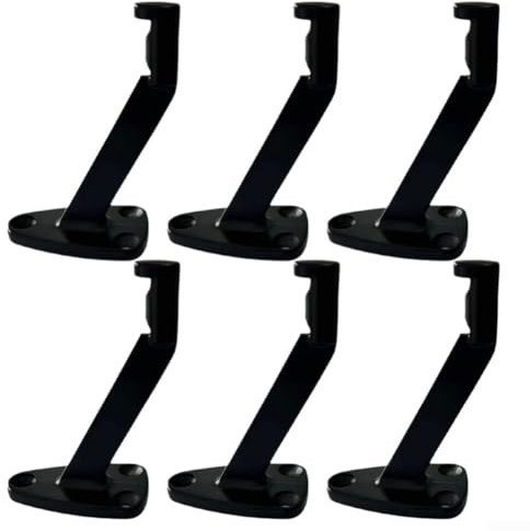 Lot de 6 supports de main courante pour escaliers, supports muraux en aluminium à connecter avec des poteaux d'escalier et des balustrades en bois (B)