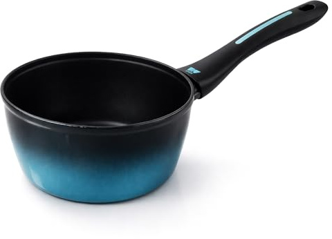 briebe MARE Cazo Inducción, Acero Forjado 16 cm, Antiadherente Libre PFOA, Cazuelas Profesionales, Alta Resistencia, Aptas Para Todo Tipo de Fuegos, Tapa de Cristal, Fabricada en España