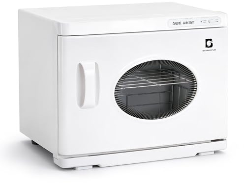 BarberPub Scaldasalviette da 24 litri, armadio riscaldante per 40-48 salviette, radiatore elettrico per salviette, scaldasalviette a 360°, funzione di riscaldamento per salon, HW224W (Bianco)