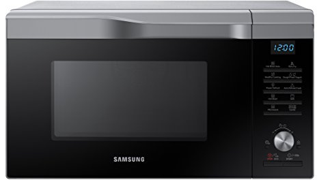 Samsung Mc28M6055Cs/Ec – Four à micro-ondes avec grill de 28 l, intérieur en céramique, fenêtre EasyView et fonction four jusqu'à 200 °C, 2100 W, Gris