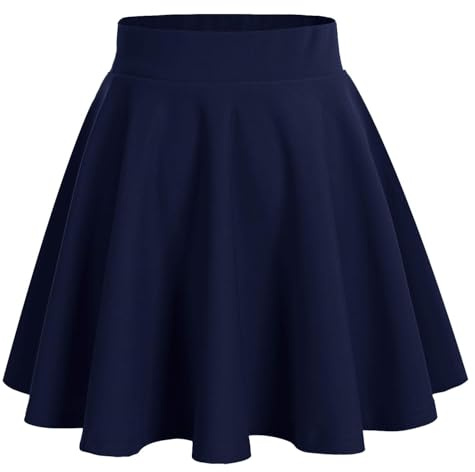 DRESSTELLS grundläggande solid mångsidig stretchig informell miniklänningskjol Navy-Midi S