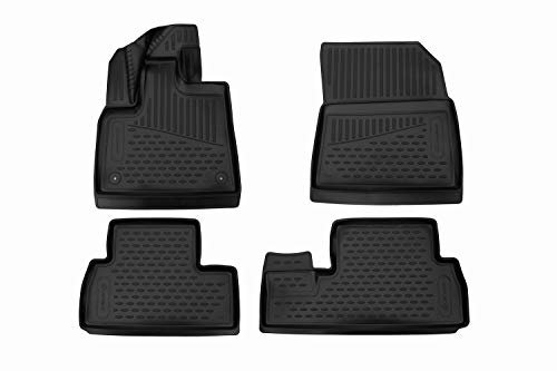 Element Passgenaue Premium 3D Gummimatten Fussmatten passend für Peugeot Rifter/Citroen Berlingo III MULTISPACE/Opel Combo E Life, 5 - Sitze, 2018-2024, 4 TLG, Schwarz