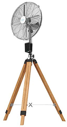 Cecotec Ventilateur sur pied EnergySilence 1600 Woody Smart. 4 lames, 16 pouces, 40 cm de diamètre, 50 W, 3 vitesses, 3 modes, hauteur et inclinaison réglables, télécommande, minuterie