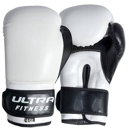 ULTRA FITNESS Kids Boxing Gloves 6oz for Boys & Girls - Junior Training Sparring Gloves for Punch Bag, MMA, Muay Thai & Kickboxing - Durable Rex Leather Youth Boxing Mitts