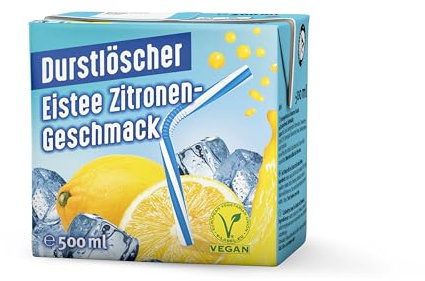 Durstlöscher Eistee Zitrone 24 x 500 ml: Erfrischungsgetränk mit Tee-Extrakt & Zitronengeschmack, Pfandfreies Trinkpäckchen, Vegan, Ohne Kohlensäure, Fruchtig, Ideal Für Unterwegs & Zuhause