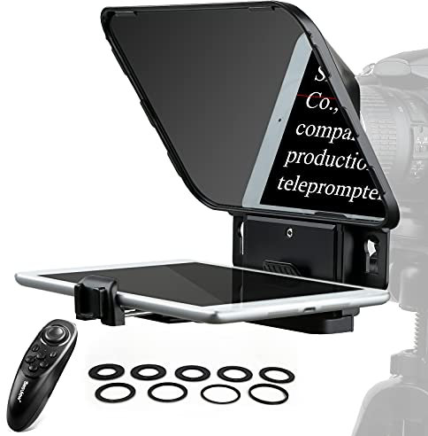 Desview T3 Teleprompter for Tablet Smartphone iPad up to 11 inch, 70/30 Beam Splitter Glass, Teleprompters with Remote Control for DSLR Camera Wide Angle Lens Video Recording