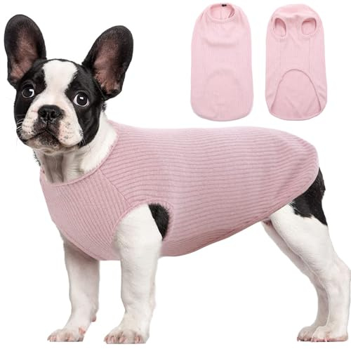 Hundeshirt für Mittelgroße Hunde | Sommer Hund T-Shirt Atmungsaktiv & Leicht | Weich & Bequem, Rundhals Design | Hunde Bekleidung | Schlank Französische Bulldogge, Beagle (Rosa L)