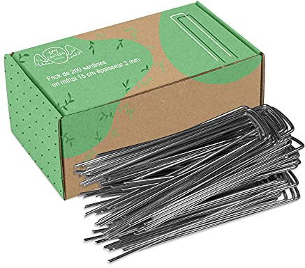 Skylantern – Lote de 200 piquetas – Pack de 200 grapas de acero galvanizado, fijación de lona, tienda, rejilla, cierre