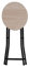 INDA-Exclusiv Sgabello pieghevole da cucina, in legno e telaio in metallo, altezza 47 cm, diametro 30 cm, antiscivolo