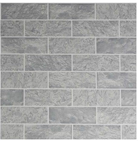 Graham & Brown Contour Grey Tiled Wallpaper, Full 10M Roll