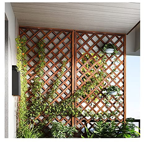 Dekorative Zäune, Holzzaun Trennwand Sichtschutz Im Freien Freistehender Außenteiler Dekorativer Sichtschutzzaun Zaunelemente Für Balkonterrasse (Farbe : Braun, Größe : 60x150cm)