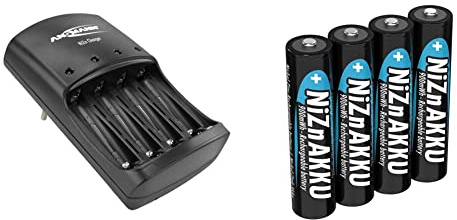 ANSMANN NiZn Charger Caricabatteria - Caricatore Per NiZn Batterie - Pile Nichel-Zinco 1,6V AAA & Allinea il titolo secondo DE: Batteria ricaricabile Micro NiZn AAA 1,6 V 900 mWh
