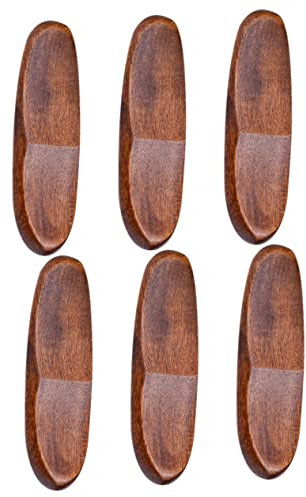 HEMOTON 6pcs Solid Wood Chopsticks Spoon Holder Table Spoon Rest Desk Top Decor Chopsticks Stand Decor for Kitchen Japanese Decor Wood Fork Holder Wooden Multifunction Tablespoon