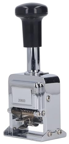 Zerodis Automatic Numbering Machine, 6 Digit Self Inking Stamp with Zinc Alloy Frame, Perfect for Document Identification, Serial Numbers & More