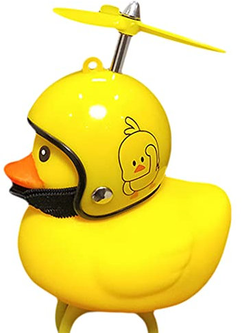 Amesor Juguete Pato Goma - Decoraciones salpicadero Pato Amarillo Goma,Cuernos Bicicleta Pato exprimidor y decoración Luces Bicicleta para Motocicleta, Accesorios