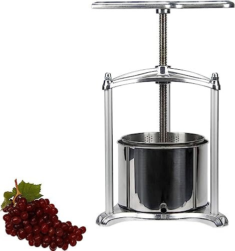 HACSYP Torchio per UVA Pressa Manuale for Vino di Frutta, metodo di pressatura a Vite, pressa for Vino in Acciaio Inossidabile 6L, pressa for Olio, Adatta for Limone, Pompelmo e Altri Frutti