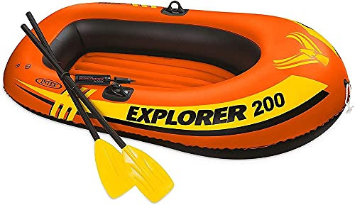 WolFum Großes Schlauchboot-Set für Erwachsene – aufblasbares Fischerboot, aufblasbares Kajak für 2 Personen mit Rudern, Pumpe, Wasserflöße für See, Pool, 3 Kajak-Wassersportarten