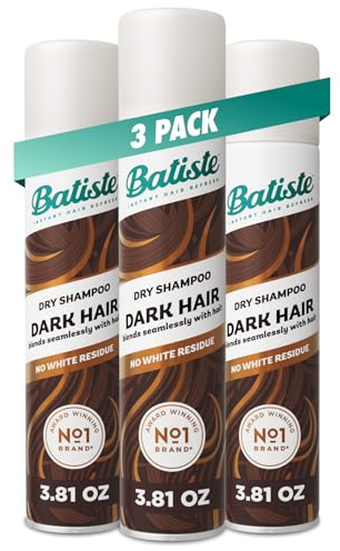 Batiste Dark Dry Shampoo, Waterless shampoo, 3.81oz 3 pack