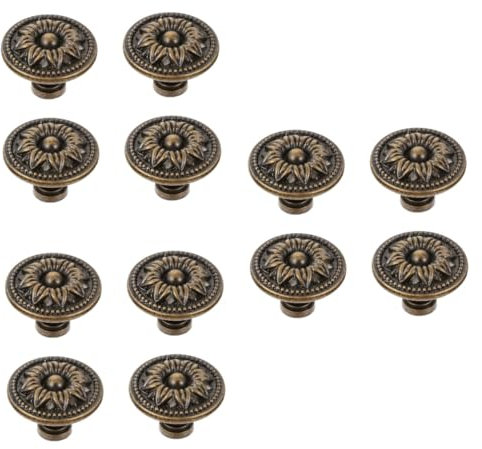 UKCOCO 12 Stk Handhaben Knöpfe Für Blumenkommode Vintage Schubladengriffe Haustür Versorgung Schrankknöpfe Möbelbeschläge Alter Türknauf Türgriffe Türschnalle Kleiderschrank Zinklegierung