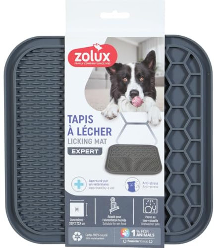 zolux - Alfombra de lamer M silicona ventosa 21 x 21 cm, color gris
