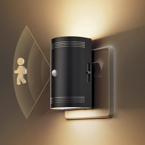 LOHAS-LED Night Light, Motion Sensor Night Light Plug in Wall, 1 Pack, 0-100LM Dimmable, 3000K Warm White, Motion Sensor Plug in Light for Hallway Toddler Bedroom Kids Adults
