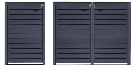 Mülltonnenbox 120 Liter 3 KLEINE Tonnen Mod. Hamburg24 Mülltonnenverkleidung imprägniert in anthrazit Mülltonnecontainer Mülltonnenabdeckung Holz mit Rückwand