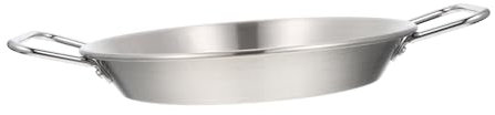 SHOWERORO Elegant French Fries Plate Double Handles Stainless Steel Pasta Serving Bowl