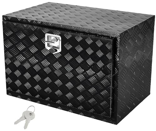 VEVOR Boîte à Outils pour Camion 121,9x61x61 cm, Coffre Sous-Châssis Fixation Inférieure, Caisse de Stockage en Aluminium avec Serrure et Clés, Étanche, pour Remorque Pick-up Fourgonnette Véhicules