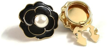 Climple Couvre-boutons pour chemisiers femme Boutons de manchette avec fleur - Base dorée Couvre-boutons Boutons de manchette Chemise habillée, Chemise smoking, For Buttons Up to 11mm / 0.43, Métal