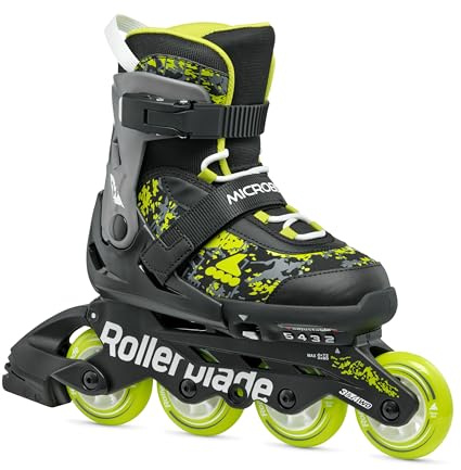 Rollerblade MICROBLADE SL, Pattini in linea Unisex bambino, nero/lime, EU: 36.5-40.5 (UK 4-7 / US: 5-8)