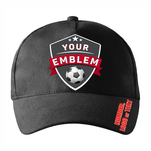 Baseballkappe Fußball Trikot mit Dem Emblem Ihres Lieblingsvereins Personalisierter Name und Nummer Individuelles T-Shirt Fahnenabzeichen