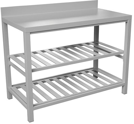Gruppo Maruccia - Mobile da Cucina in Alluminio per Interno ed Esterno - Piano di Lavoro con Ripiani - Modulo Componibile - 1,20 Metri (Grigio Creta)