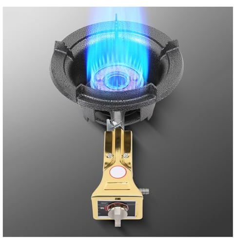 Cuisinière À Gaz 1 Brûleur, Cuisinière À Gaz Liquéfié De Table 25 KW, Support De Casserole En Fonte Noire Avec Bouton, Avec Dispositif De Protection Automatique Contre L'extinction Des Flammes(32cm)