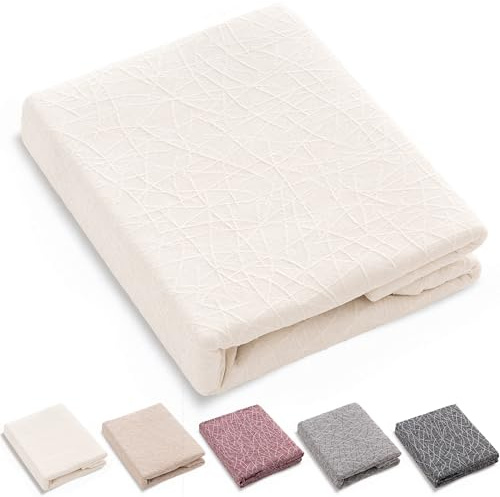 HIPERMANTA Colcha Multiusos Sofa. Plaid Sofa. Manta Foulard. Plaid Multiusos Cubresofa. Comoda Practica Suave Calida. Modelo Marbre 230x290 cm Color Crudo