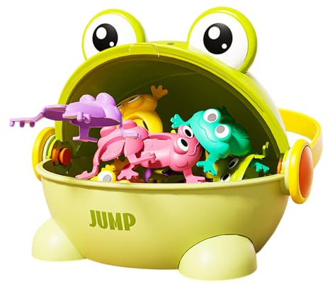 Grenouille sauteuse pour enfant - Jeu interactif, Jouet crapaud rebondissant à pression digitale, Couleurs assorties | Grenouilles sauteuses à ressort, Sac à surprises, Puzzle avec seau de rangement p