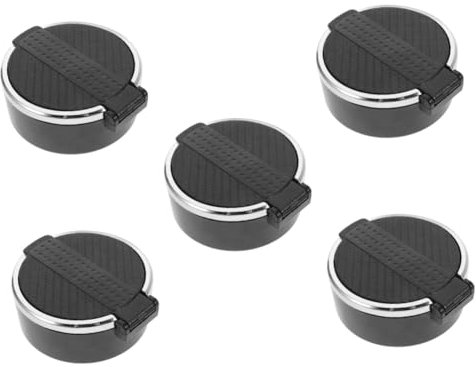Alipis 5 Pièces cendrier avec couvercle cendriers de voiture automobile matériel pour voiture plateau de e à l'extérieur Plastique Black