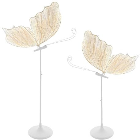 ANGDI Lampadaire LED créatif en forme de papillon, lampe décorative à double usage, à suspendre ou à poser au plafond, hauteur réglable, accessoire de décoration papillon(Gold White)