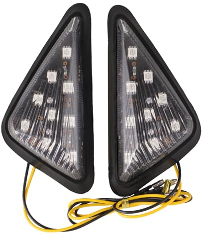 Amosfun 2 Piezas Luces de Señalización LED Motocicleta de Luces de Triangulares Frente Instalación